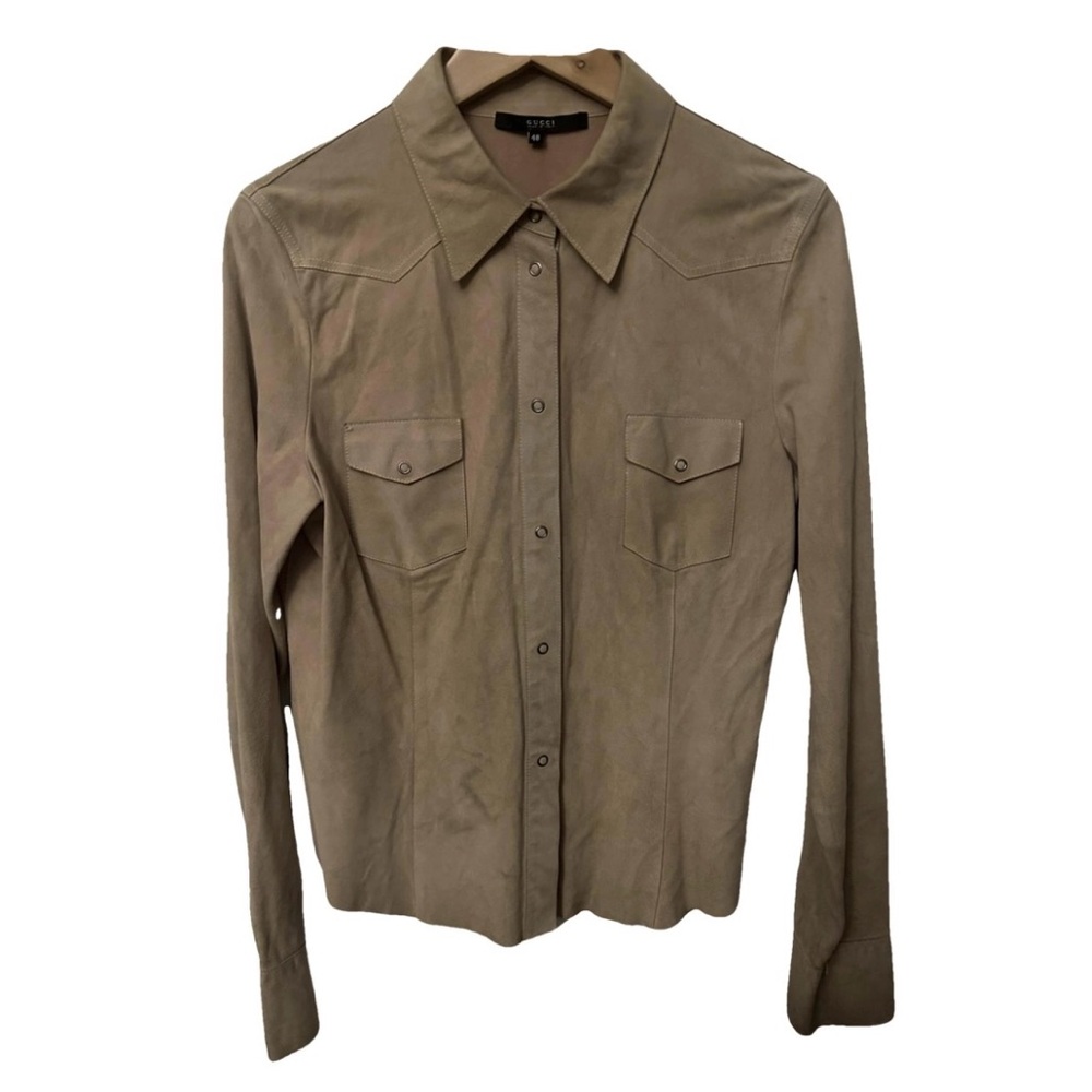 Gucci Tan Button Down Shirt Classic Design